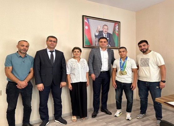 Astara Regional Gənclər və İdman İdarəsinin rəisi uğur qazanan idmançı və məşqçisini qəbul edib